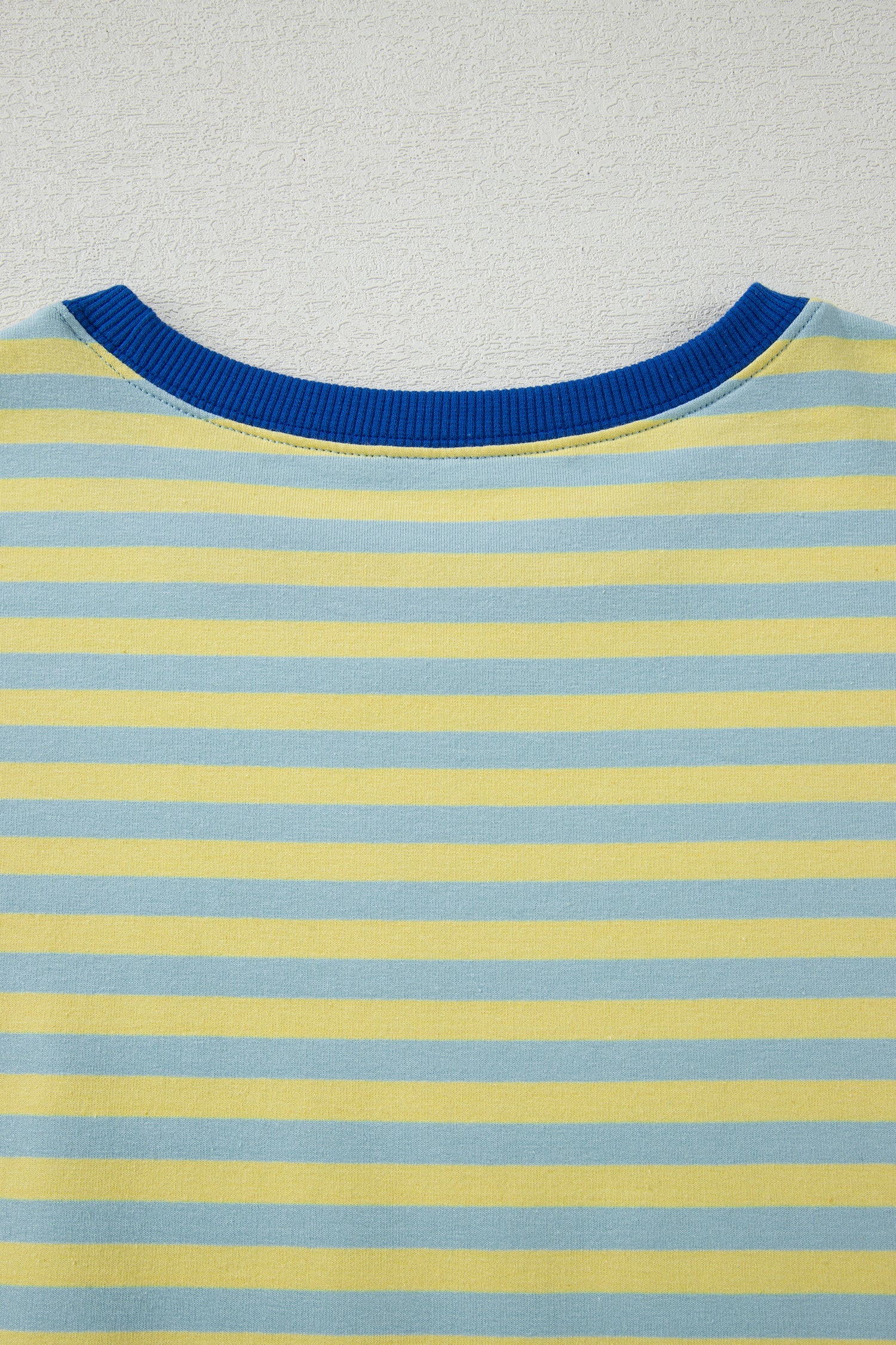 Yellow Stripe Drop Shoulder Boxy Casual Terry Short Set