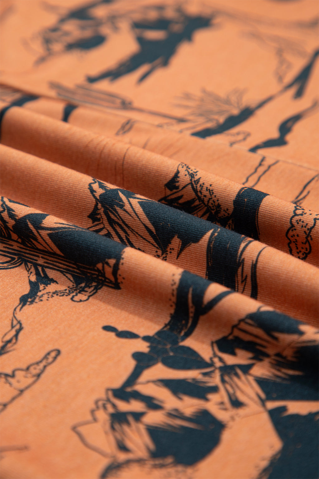 Chestnut Desert Sand Print Short Sleeve Knit Top