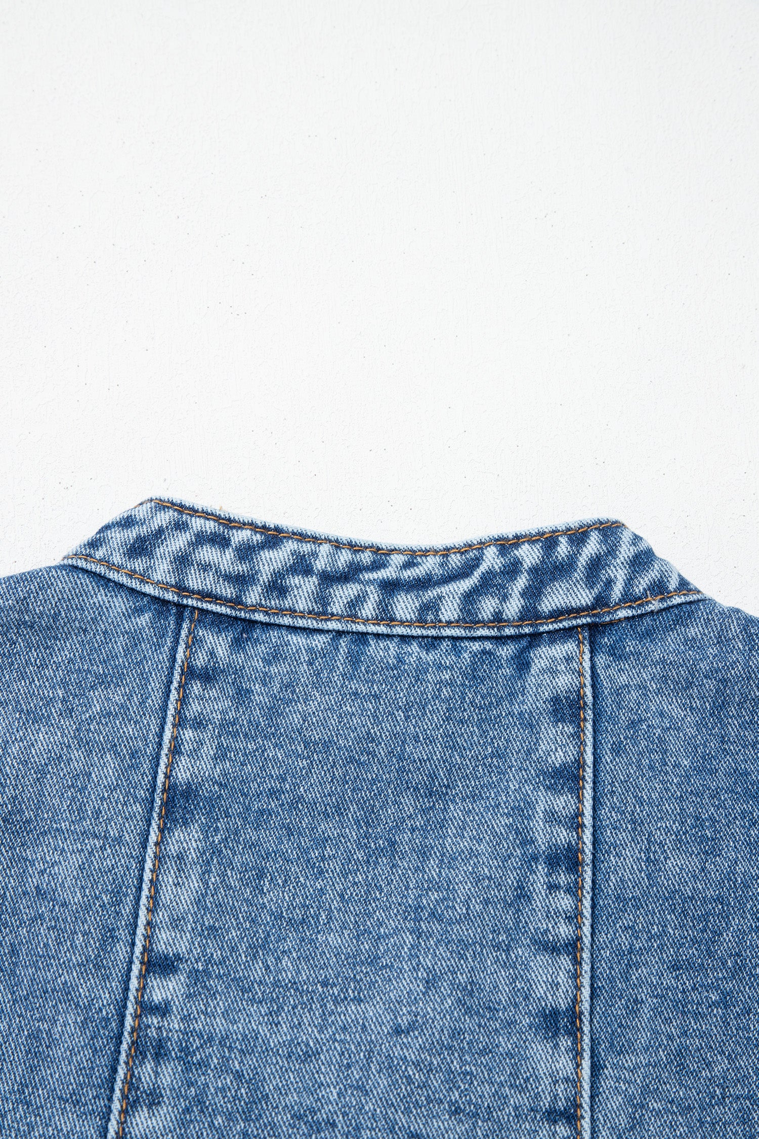 Myosotis Western Belt Button Down Sleeveless Denim Short Dress