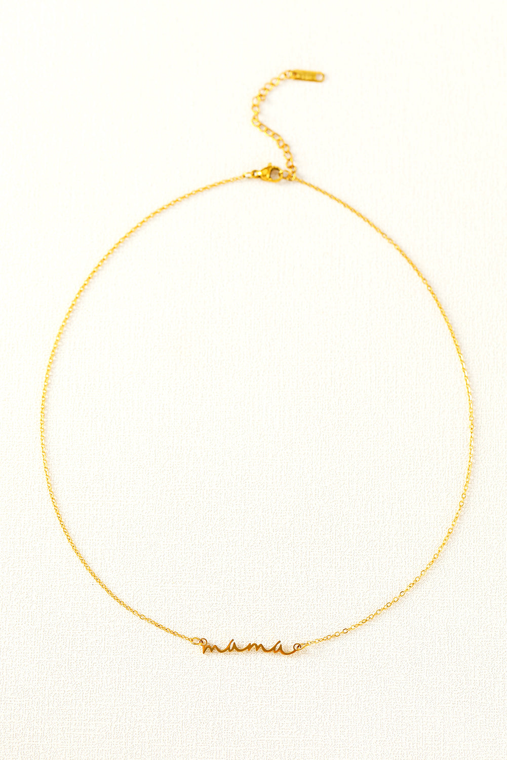 Gold Tiny Mama Script Necklace