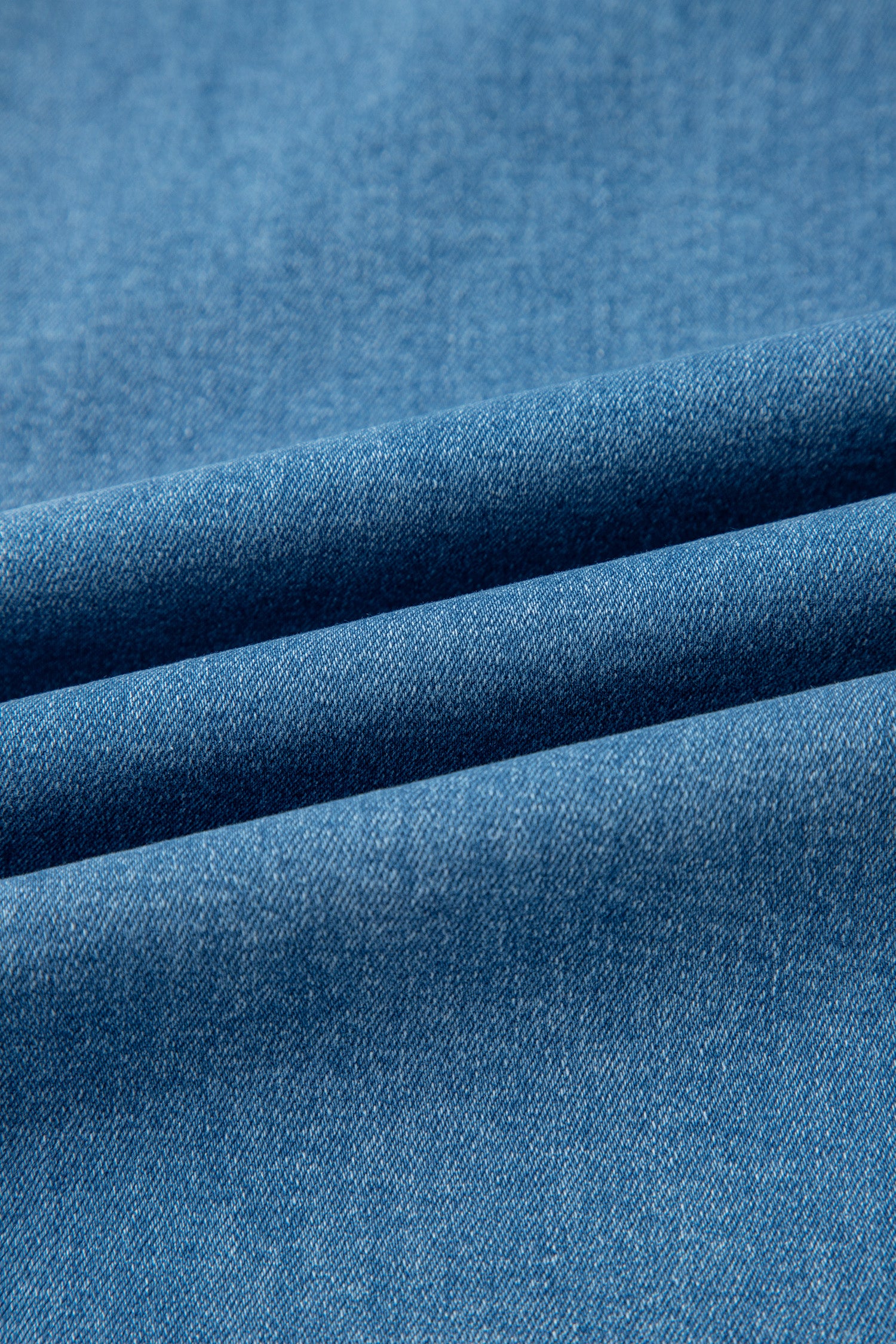 Dusk Blue Retro Washed Patch Pocket Loose Jeans