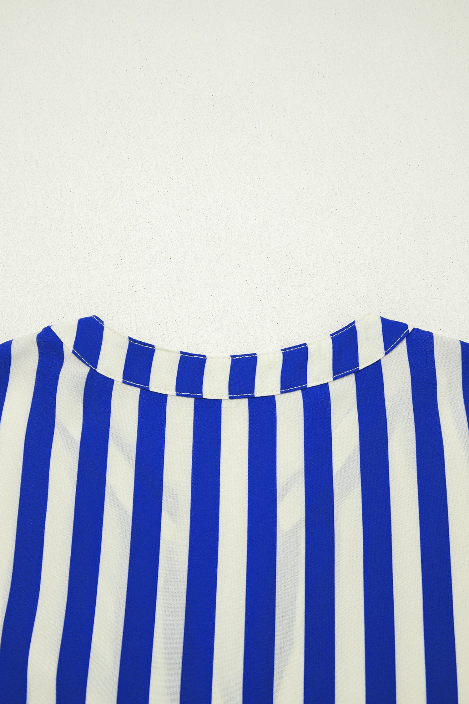 Sky Blue Stripe Balloon Sleeve Loose Button up Shirt