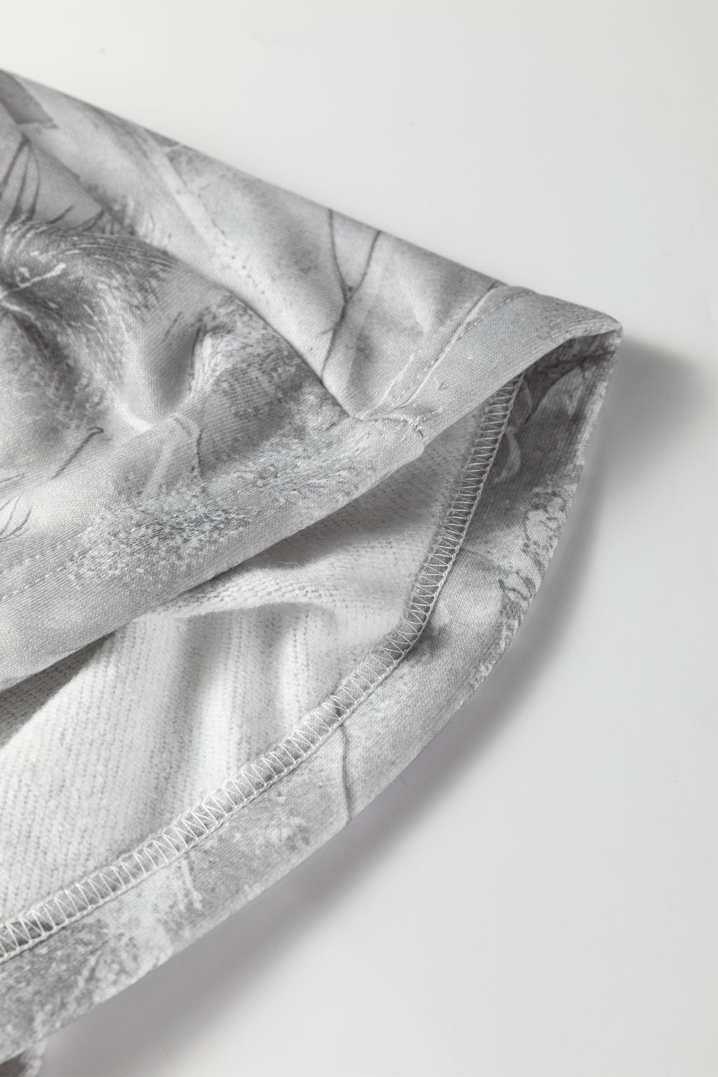 Gray Plus Size Camouflage Woodland Print Oversized Sporty Hoodie