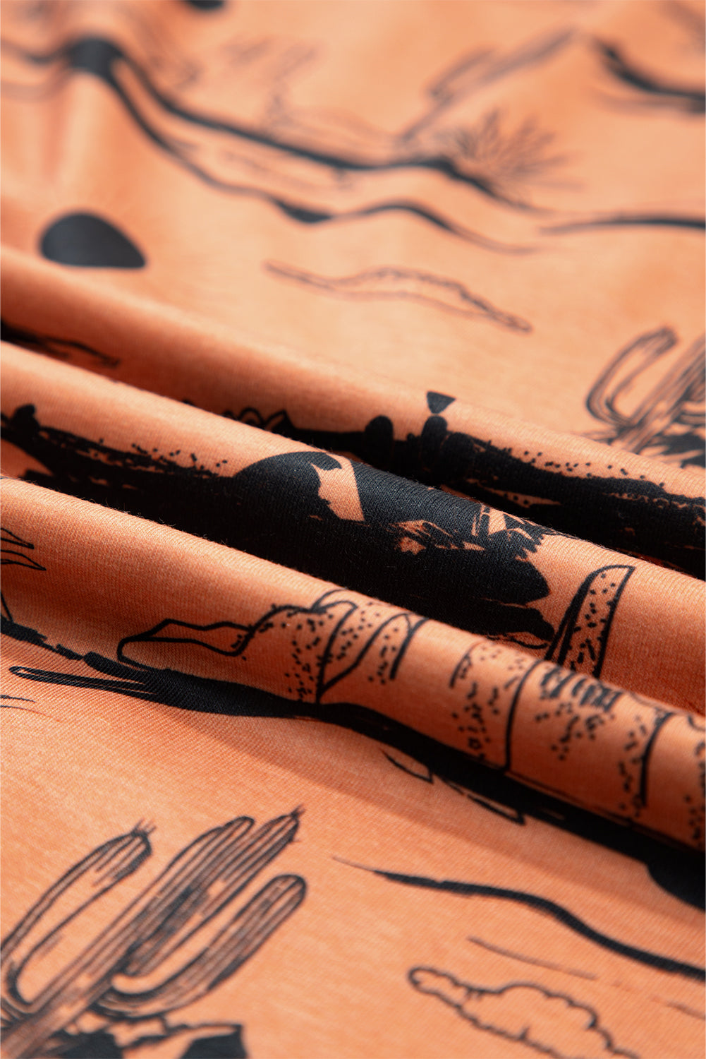 Chestnut Desert Sand Print Short Sleeve Knit Top