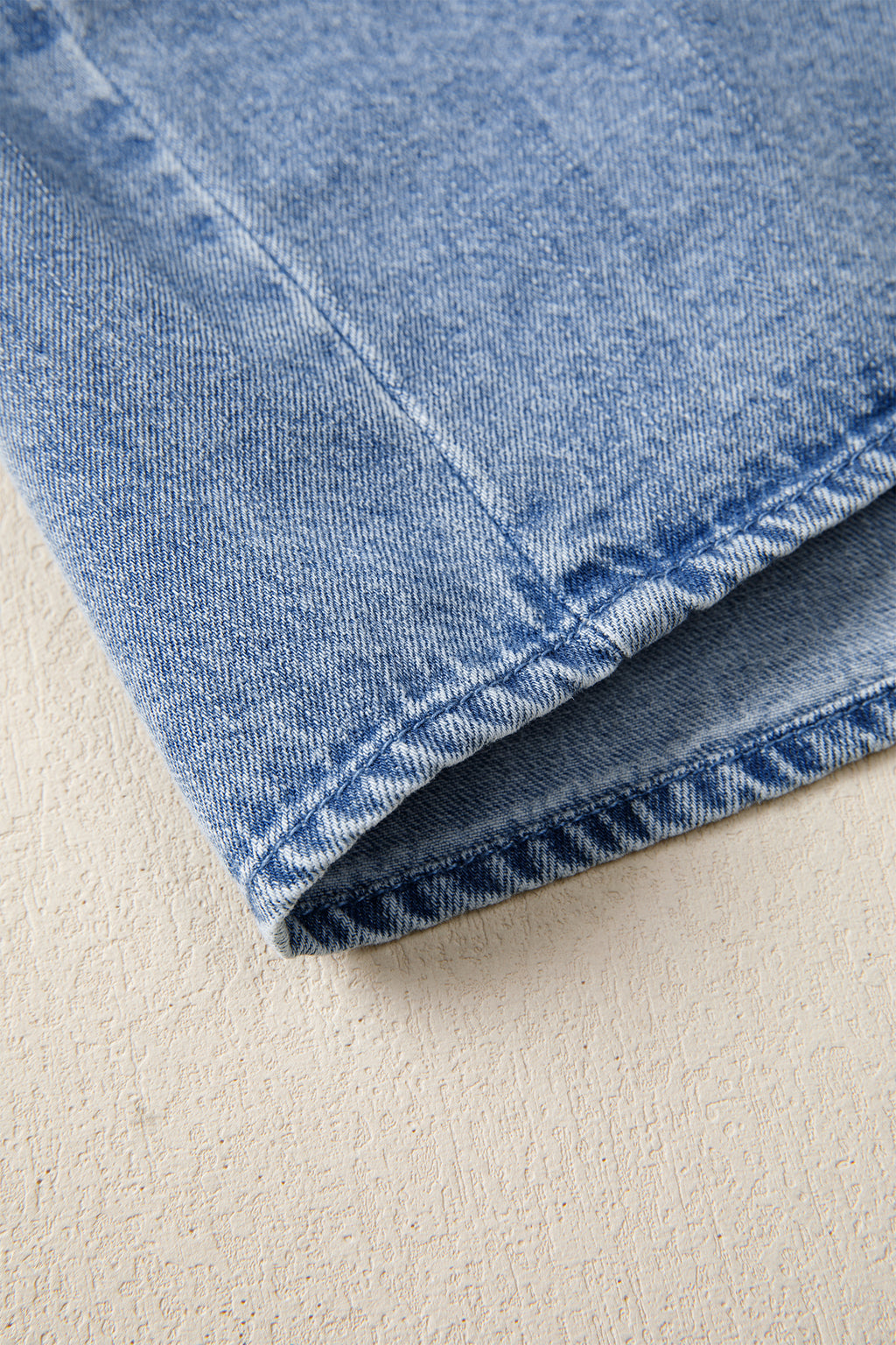 Myosotis Puff Sleeve V Neck Ruffled Loose Denim Mini Dress