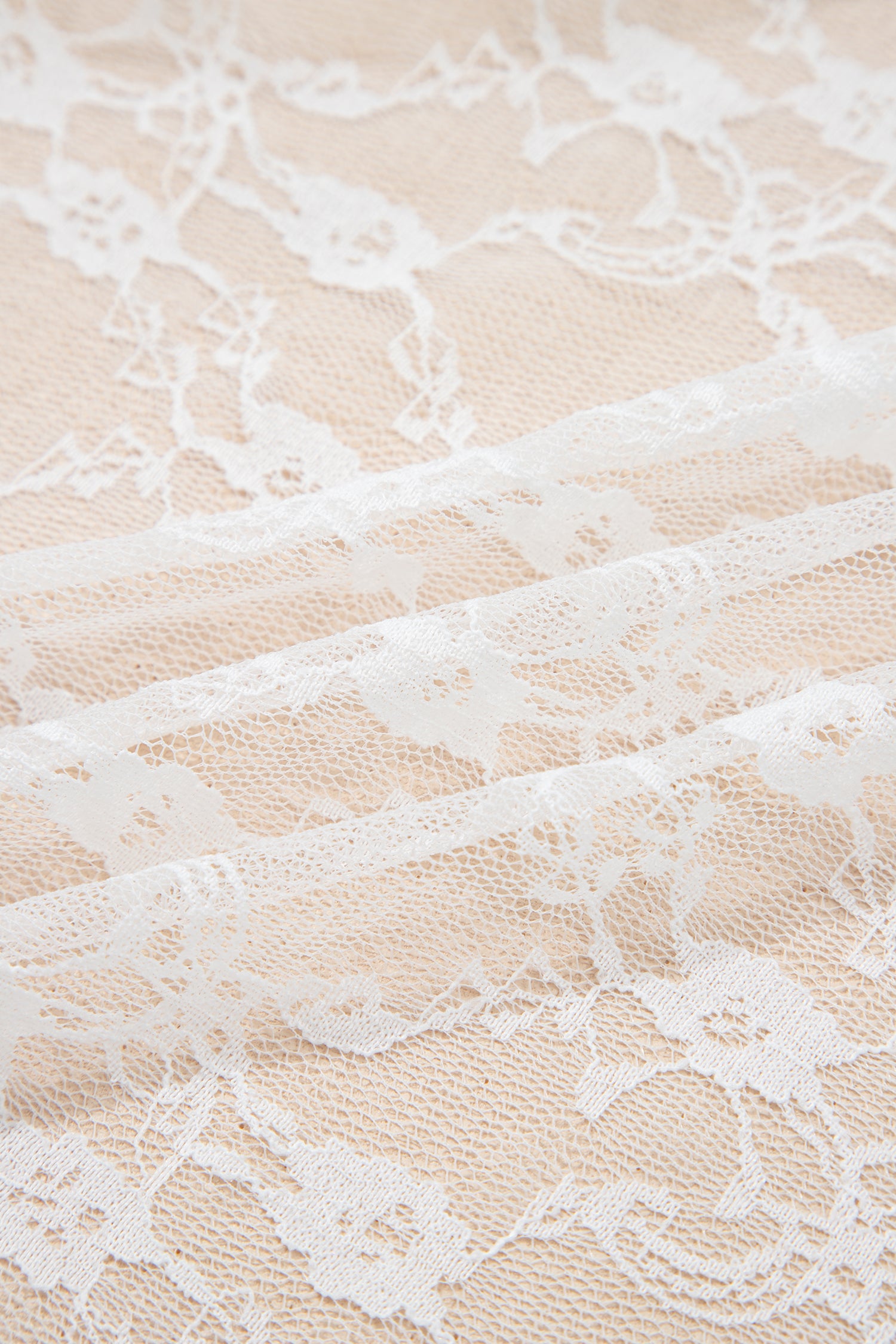 White Sheer Lace Frilly Ruffles High Low Long Skirt