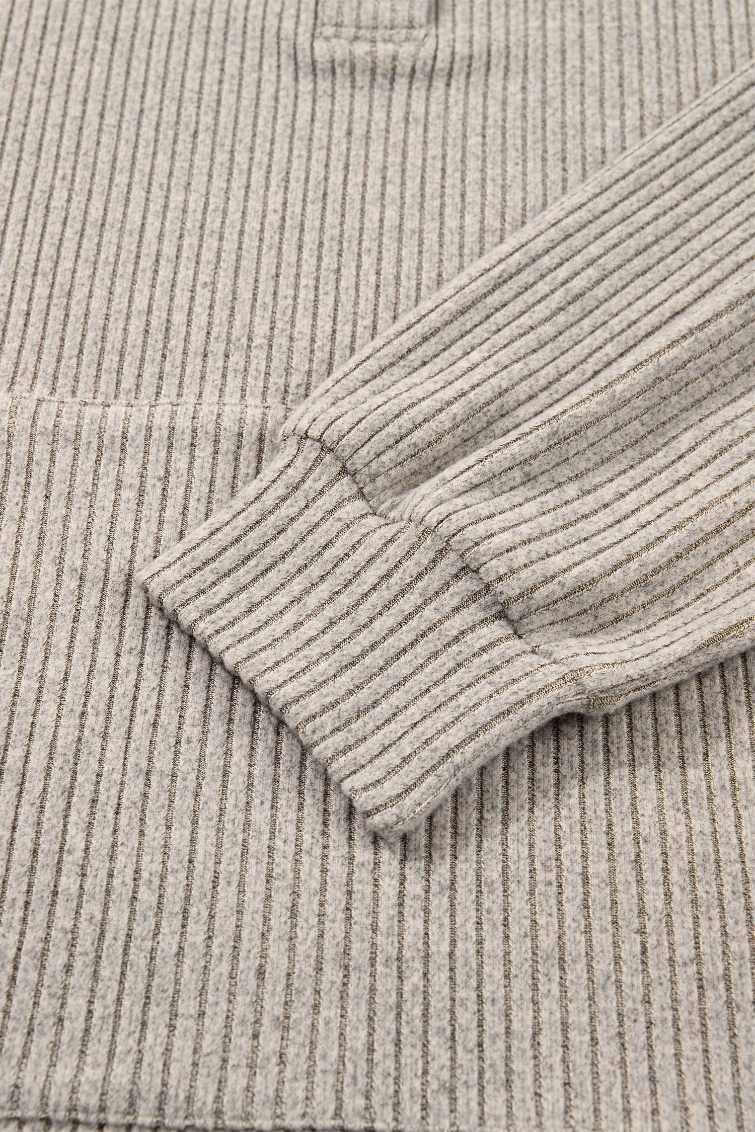 Simply Taupe Plus Size Ribbed Knit Kangaroo Pocket Henley Long Sleeve Top