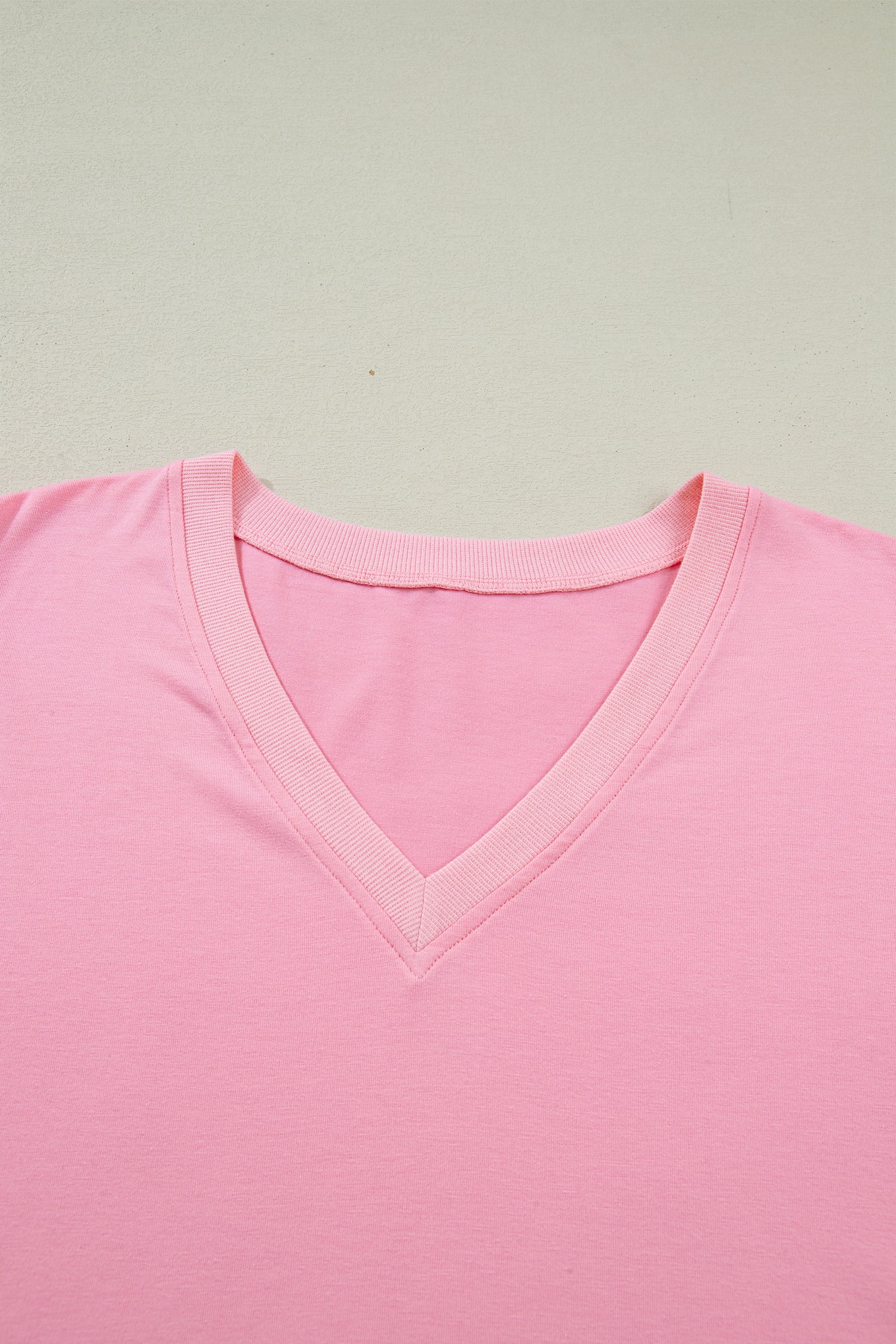 Bonbon V Neck Pleated Short Puff Sleeve Plus Size Blouse