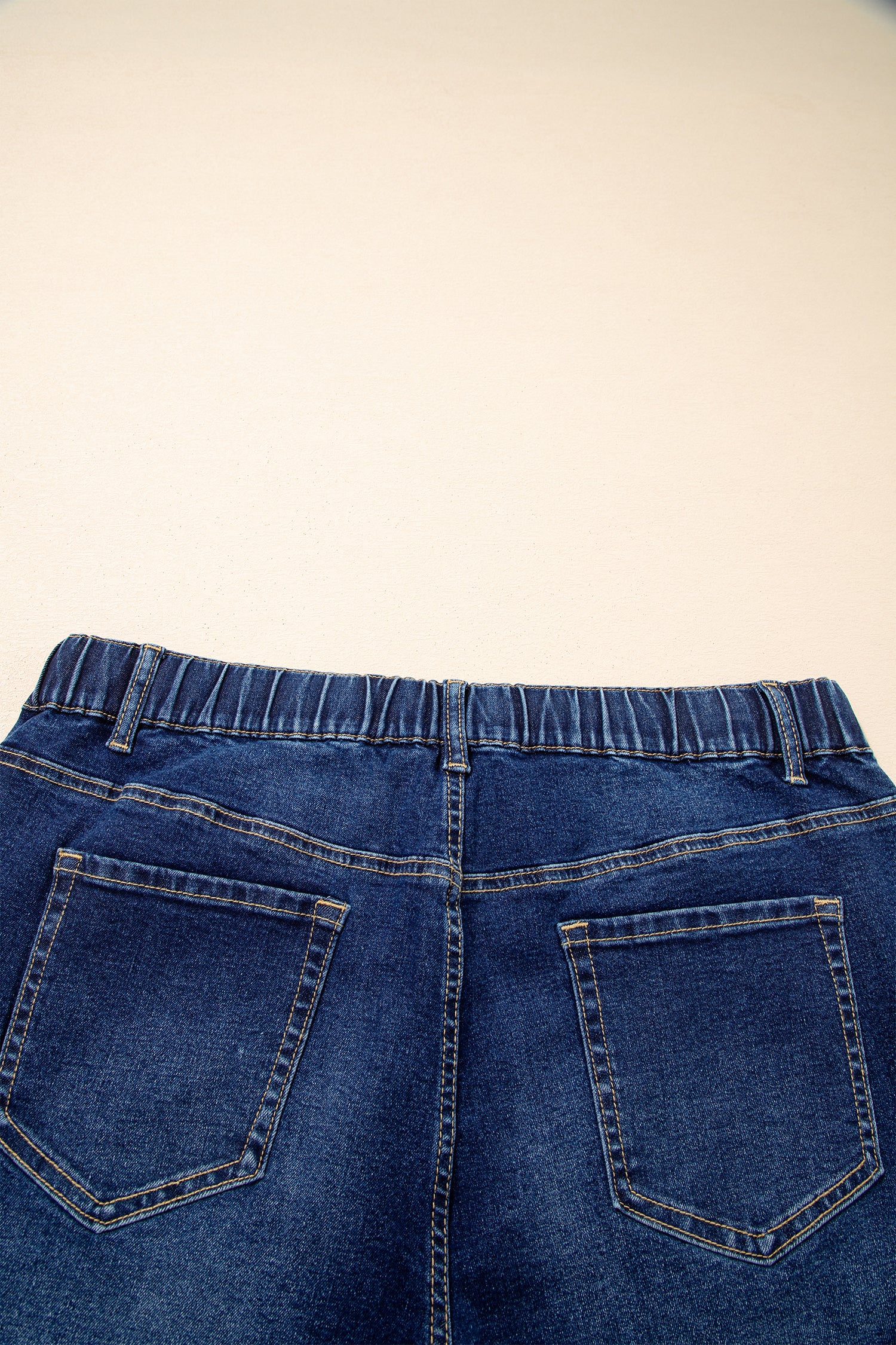 Blue Acid Wash Contrast Lace-up Plus Size Jeans