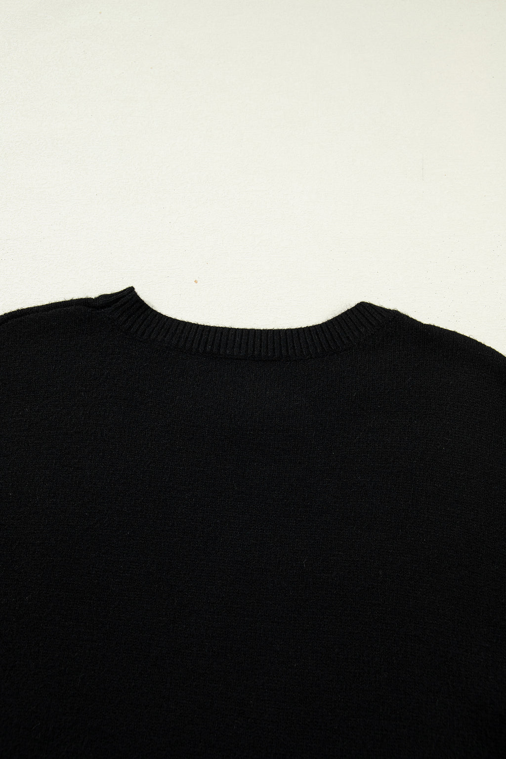 Black Heart Detail Contrast Cuffs Baggy Sweater