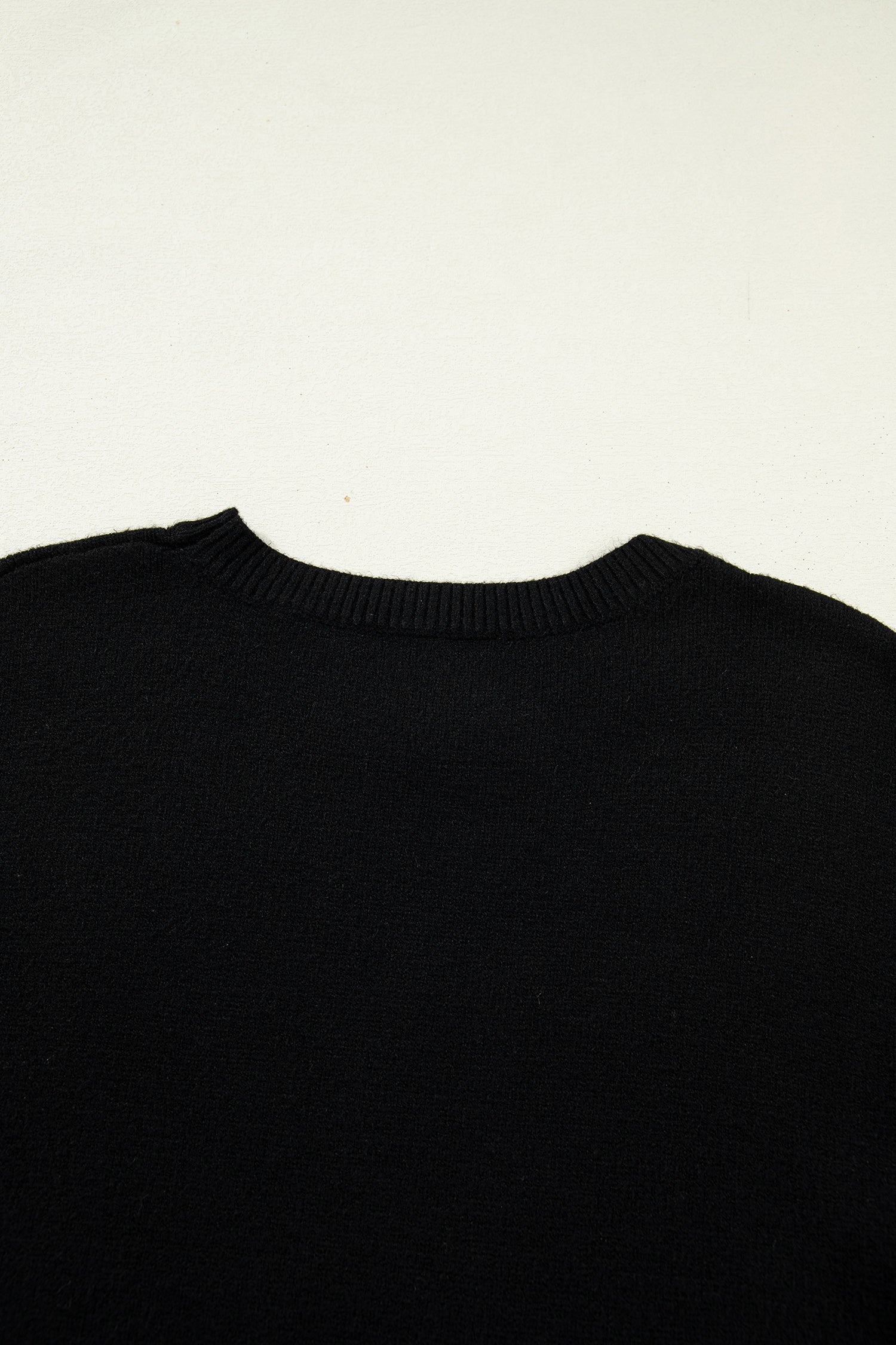 Black Heart Detail Contrast Cuffs Baggy Sweater