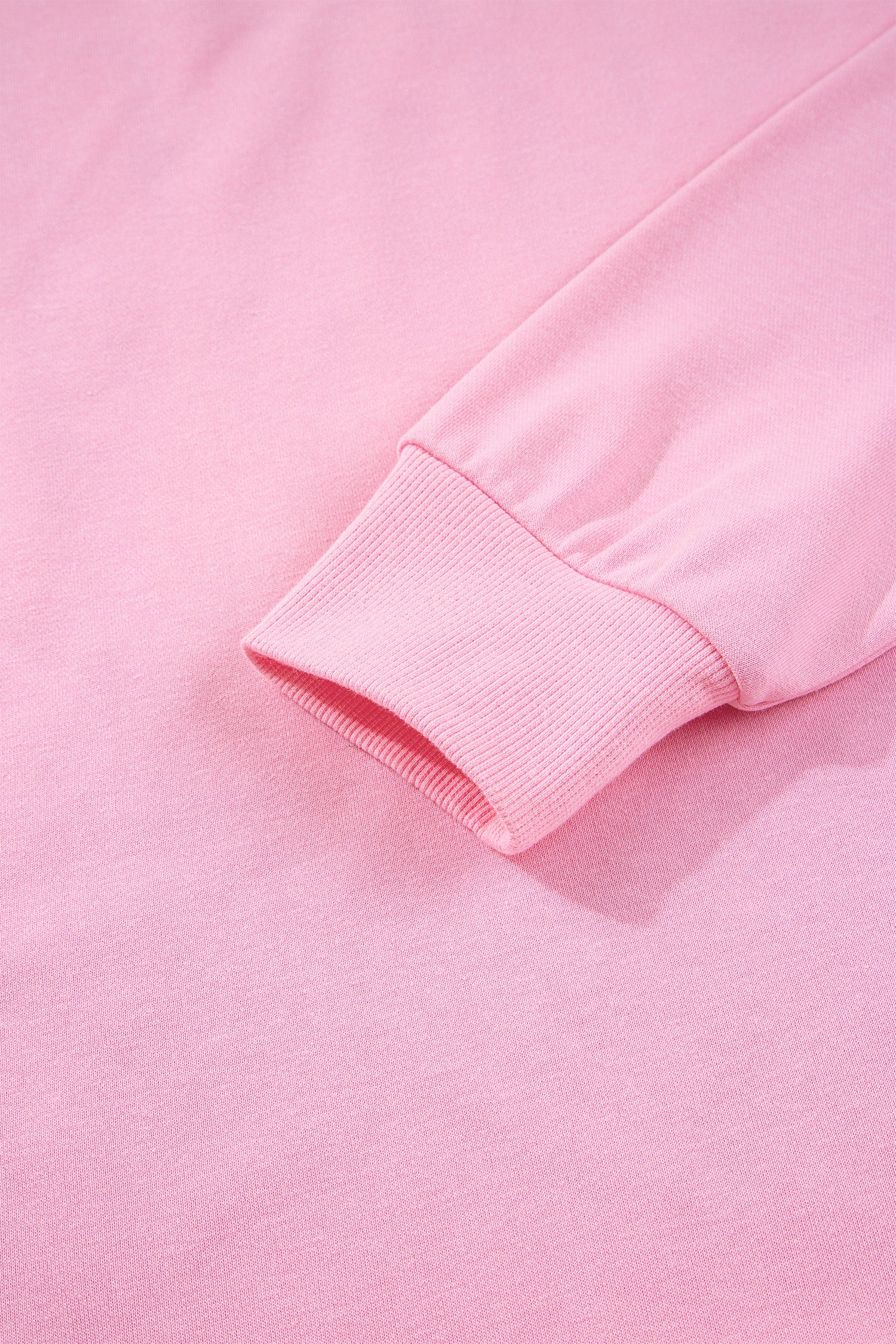 Pink Bow Sequin XOXO Letter Graphic Exposed Seam Baggy Sweatshirt